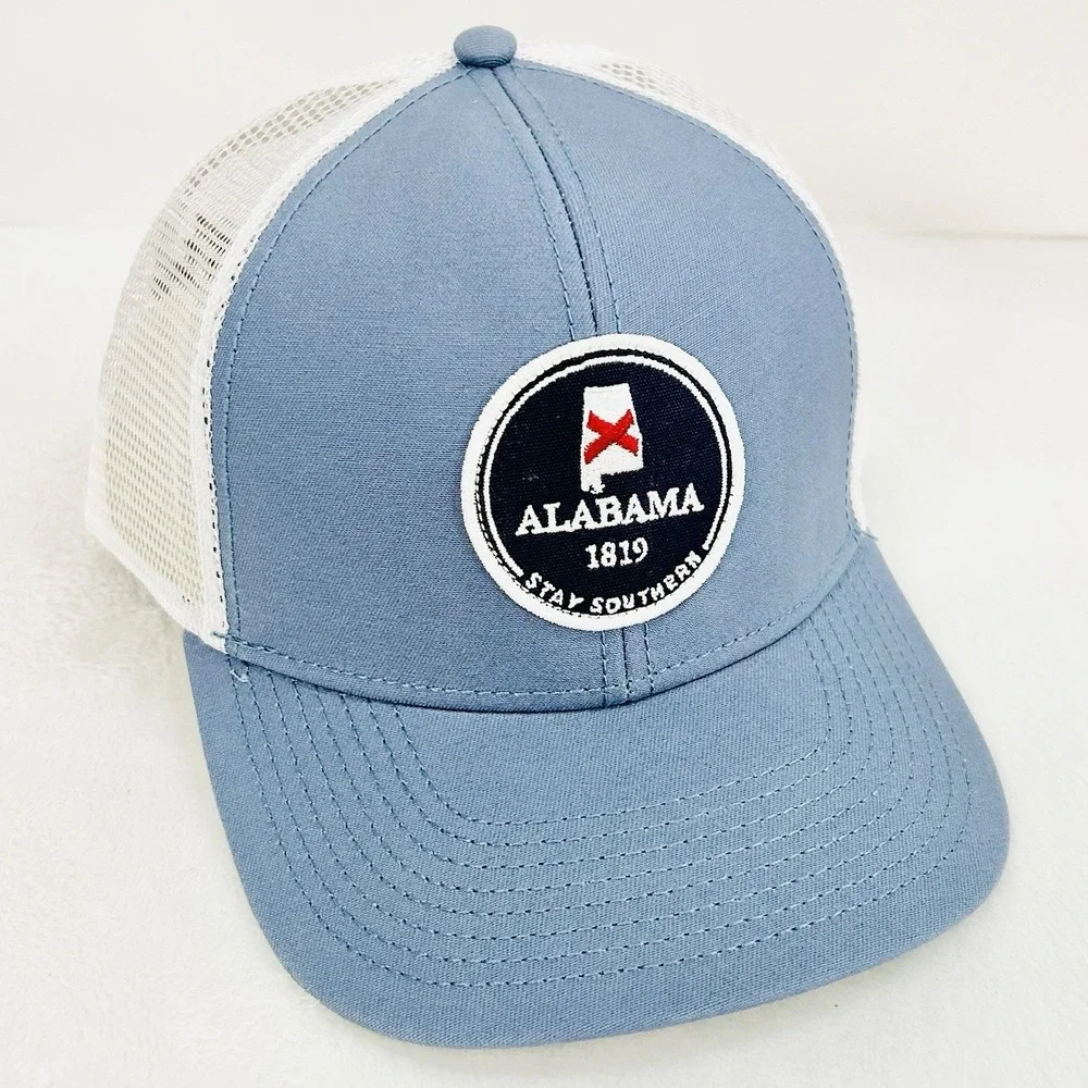 The State‎ Company Alabama Circle Patch Trucker Hat Cap Adjustable Light Blue